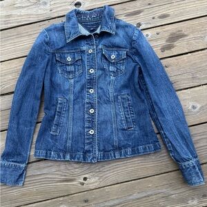 Tommy Hilfiger Distressed Blue Denim Jacket - Women's Jean Coat